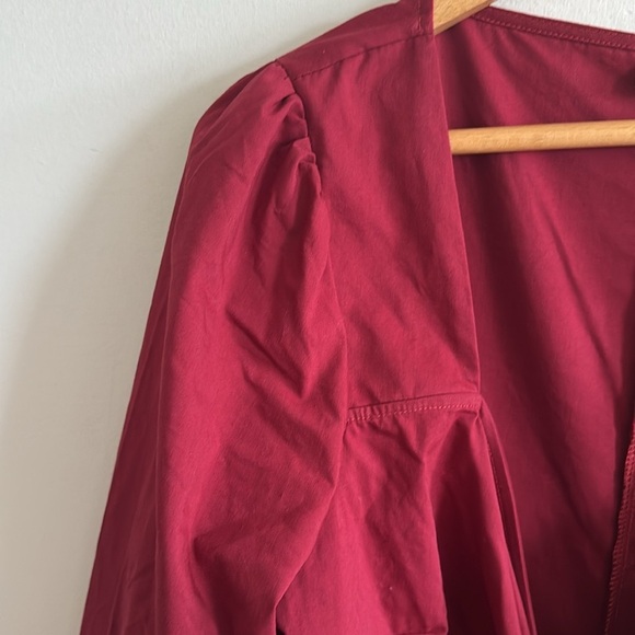 New York & Company burgundy maroon wrap midi dress size medium NWT - Picture 3 of 5